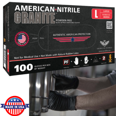 6 Mil Heavy Duty Black Nitrile Gloves (Pack of 100)