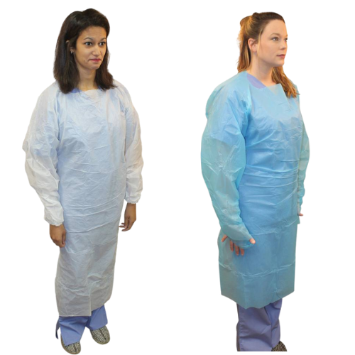 Polyethylene Isolation Gowns with Thumb Loops
