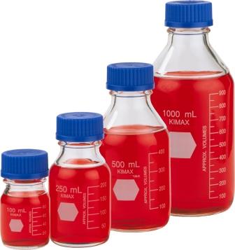 Pyrex Round Media Storage Bottles and Reusable Screw Caps, Capacity 10,000 ml